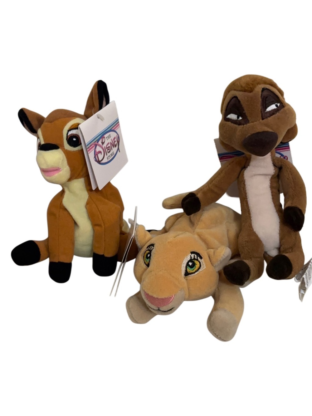 Lot of 3 Rare NWT Disney Store Mini Bean Bag Lion King & Bambi Plushies
